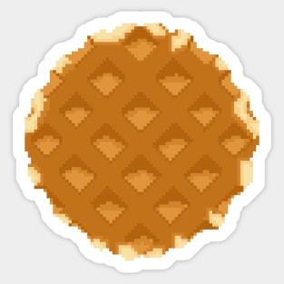 Belgian waffle pixel art food design Sticker